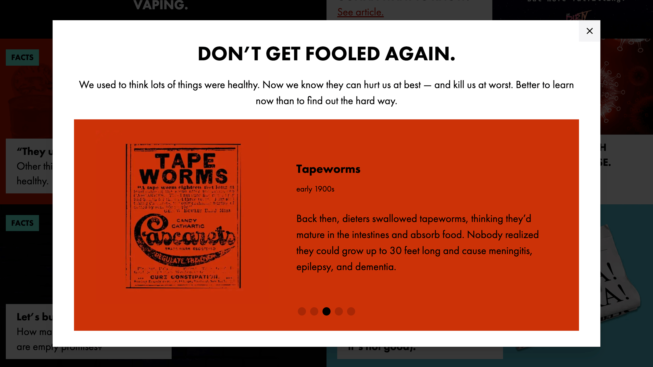 Dirty Truth website slider panel
