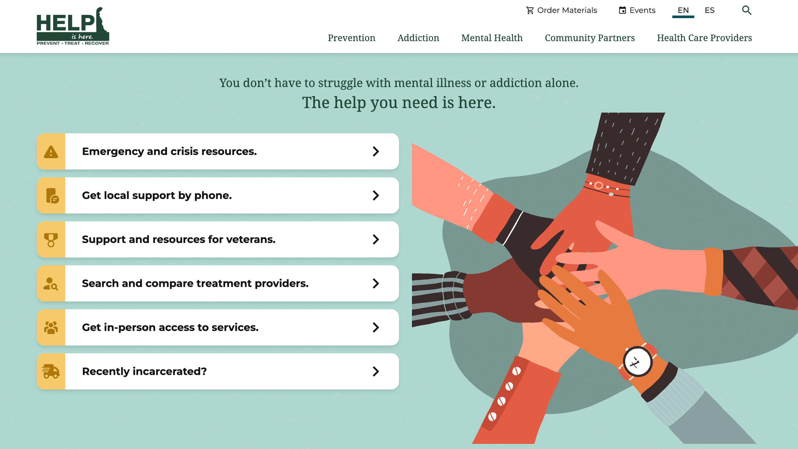 Help Is Here home page