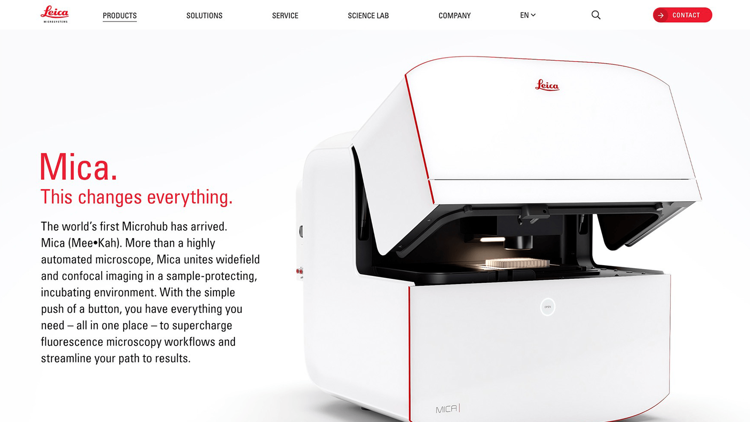 Leica Mica Microhub website