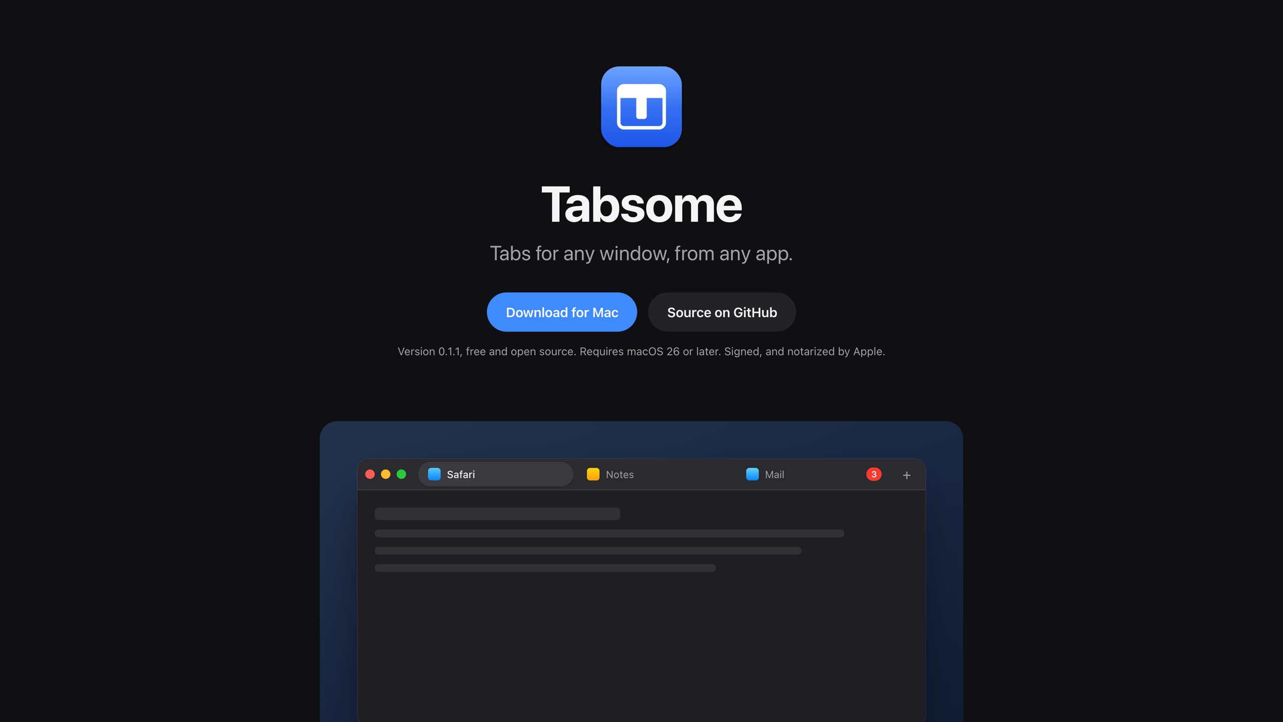Tabsome app website